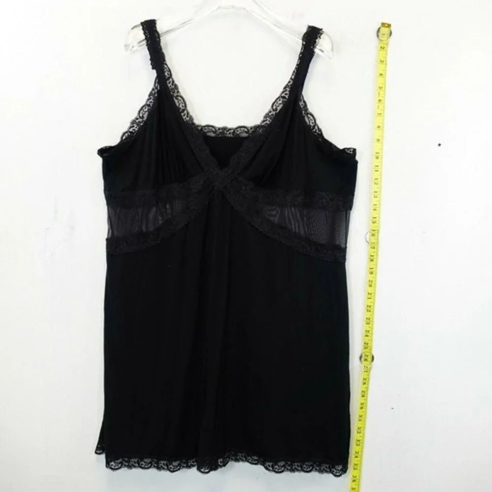 Adore Me Womens 3X XXXL Black Floral Lace Chemise Dress Sleepwear‎ Strappy New